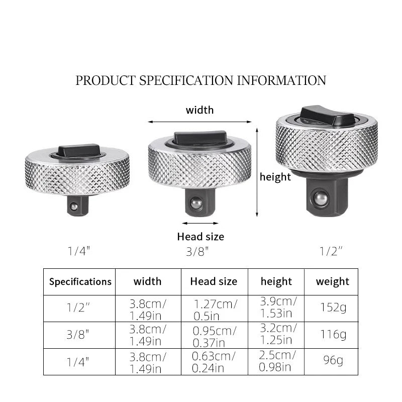 Adjustable Socket for Quick Adjustments, 1/2 '', 3/8'', 1/4 ''Socket