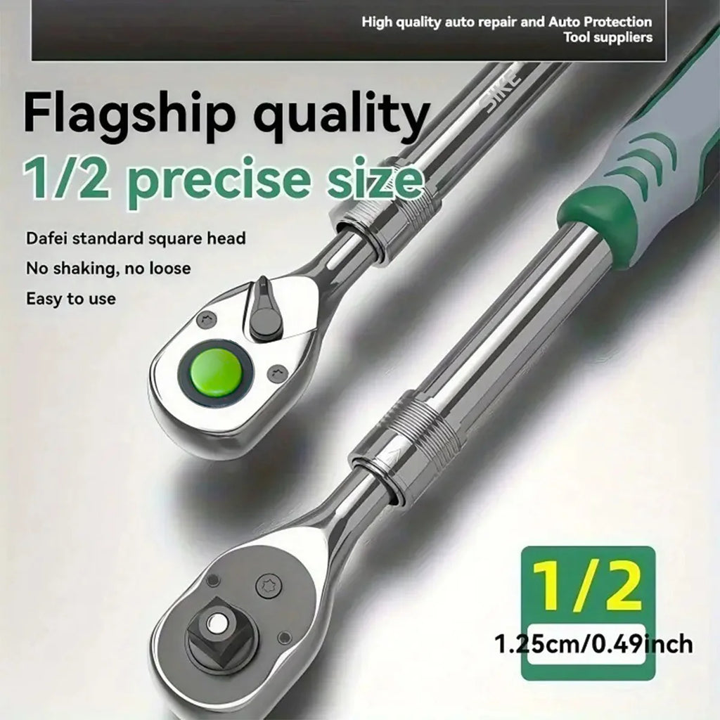 90-tooth quick ratchet wrench, telescopic socket ratchet wrench suitable for automobile, bicycle and other maintenance tools
